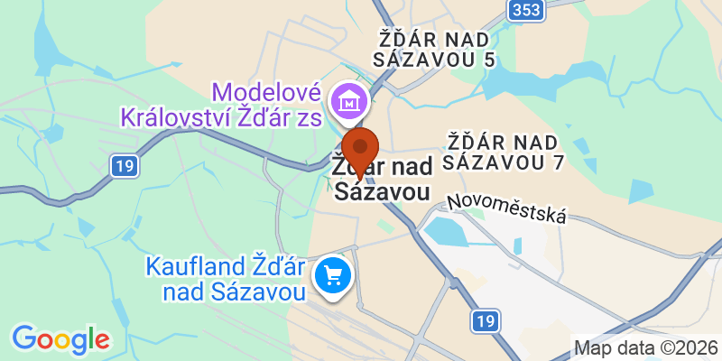 Mapa – Žďár nad Sázavou